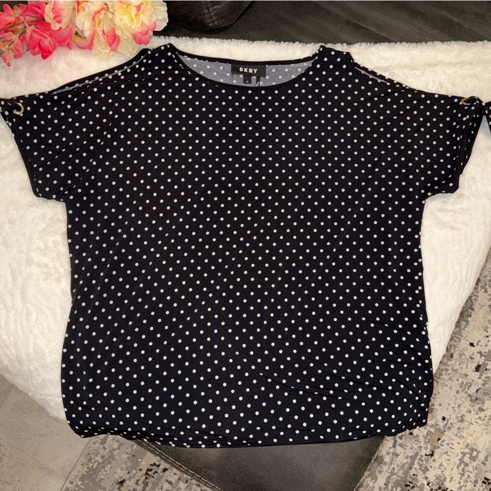 3 x 20$ DKNY Black & White Polka Dot Strapless Top Size M